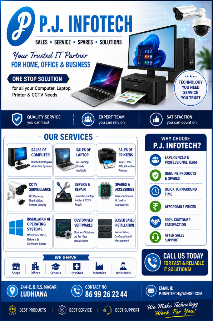 COMPUTERS, LAPTOP, PRINTERS, CCTV SURVILLANCE & SOFTWARES